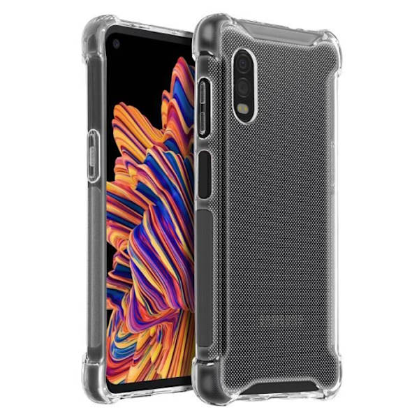 Kotelo - AKASHI - Galaxy Xcover Pro - Joustava - Iskunkestävä - Läpinäkyvä Valkoinen Klar vit