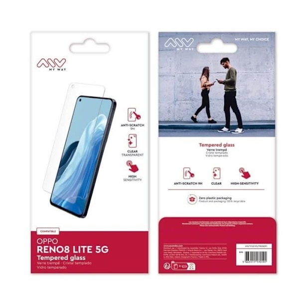 MYWAY FLAT KARKAISTETTU LASI OPPO RENO 8 LITE 5G Transparent