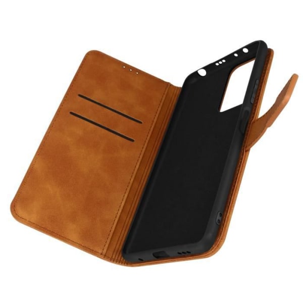 Ruskea mokkanahkainen lompakkokotelo Xiaomi Redmi Note 10 Prolle - FORCELL Tender Book kastanj