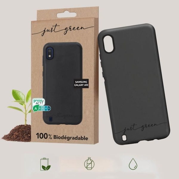 Etui til Samsung Galaxy A10 - JUST GREEN - Genanvendeligt - Sort Svart