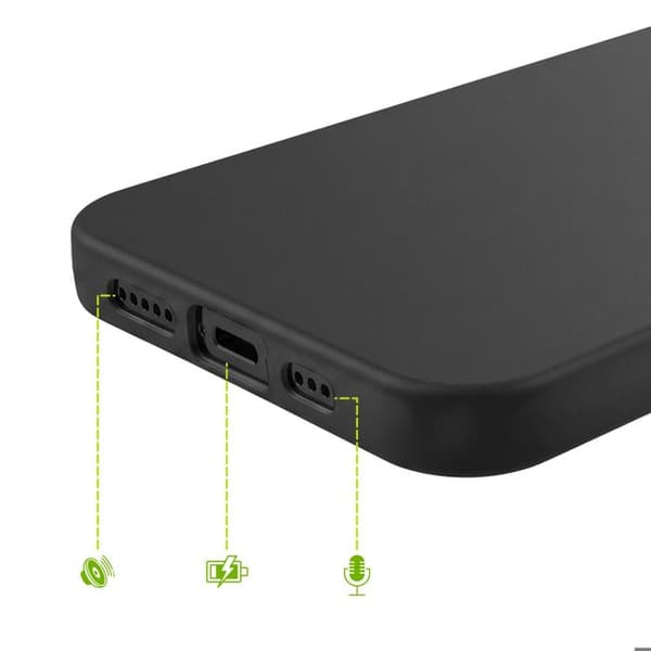 Silicone Cover til iPhone 16e med Diskret og Stødabsorberende Beskyttelse Mayaxess Sort Svart