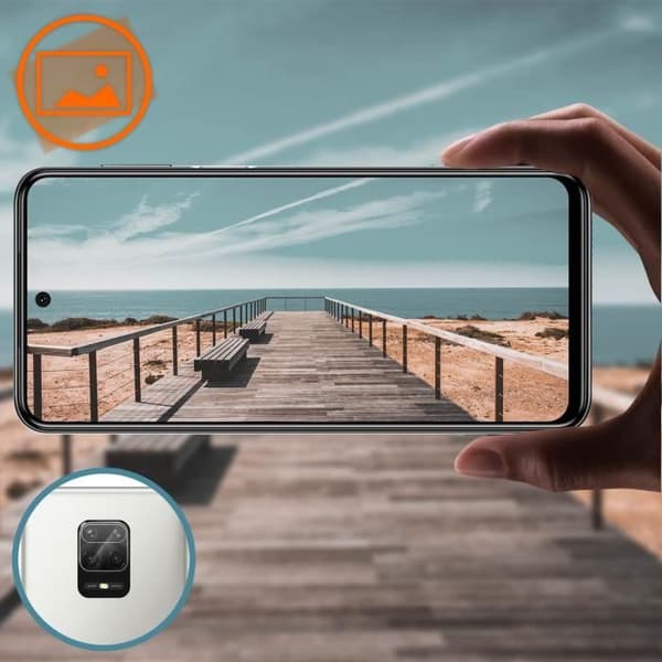 Skydd för kamera - Xiaomi - Redmi Note 9 Pro Max/9 Pro/9s - Härdat glas - Stötsäker - Transparent vit Klar vit