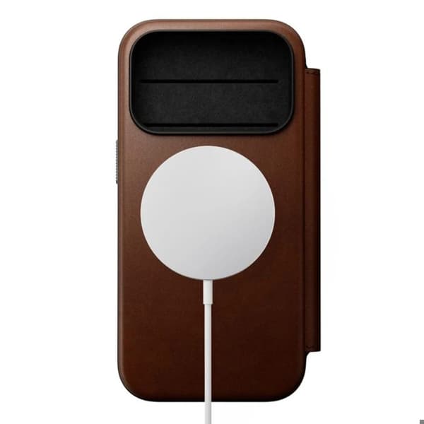 iPhone 18 Pro Etui i Læder Kompatibel med MagSafe og Qi2 Stødabsorberende Nomad Mørkebrun brun