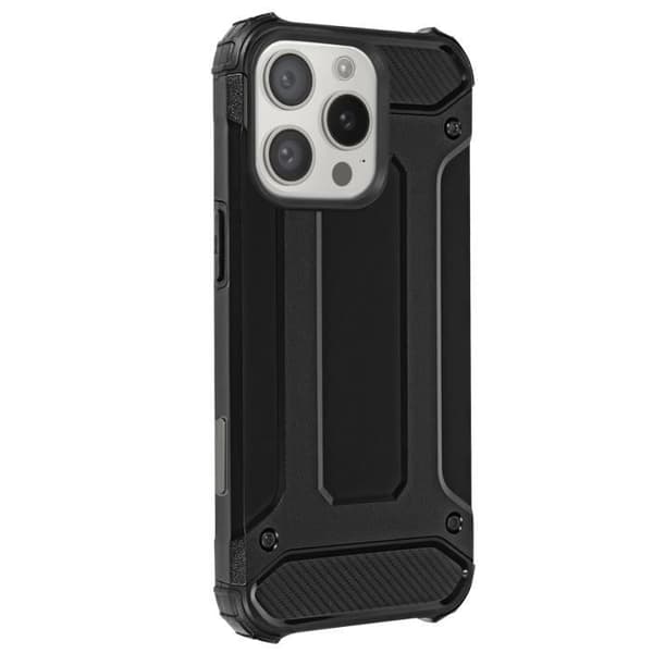 Cover til telefon - AVIZAR - iPhone 16 Pro Max - Stødabsorberende 1.8m - Forstærket silikone - Sort Svart