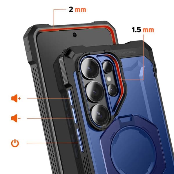 MagSafe-skal - SUPCASE - Galaxy S26 Ultra - Stötsäker 4,5 m - Magnetisk ringstöd - Blå Blå
