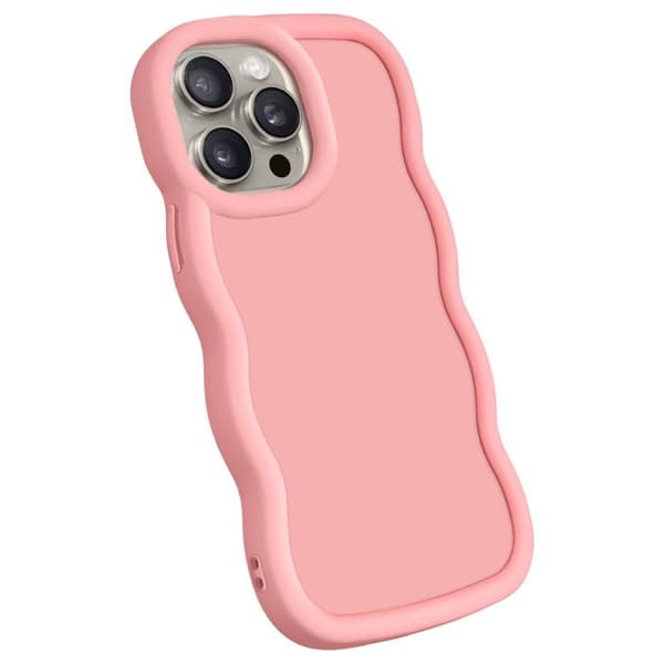 Coque för iPhone 15 Pro Silikon Stötabsorberande serie Candy Rose Rosa