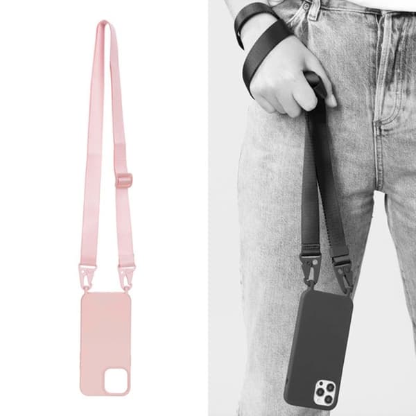 Ultra-resistent iPhone 13-fodral med rosal karbinhake Rosa