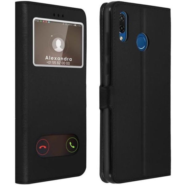 Honor Play Case Double Window Silikonikotelo - musta