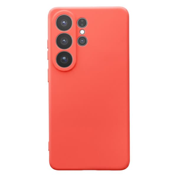 Silicone Soft-Touch Cover til Galaxy S26 Ultra med Orange Mikrofiberforing Apelsin