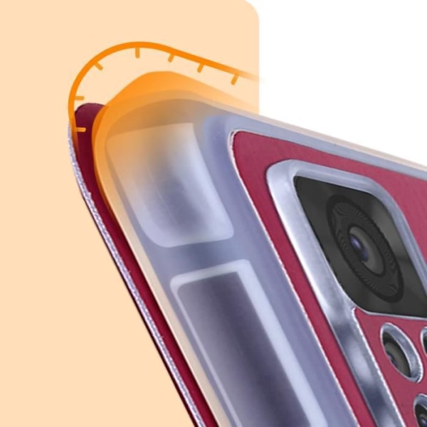 Fodral till Xiaomi Redmi Note 11 Pro 5G Originaldesign med korthållare Burgundy