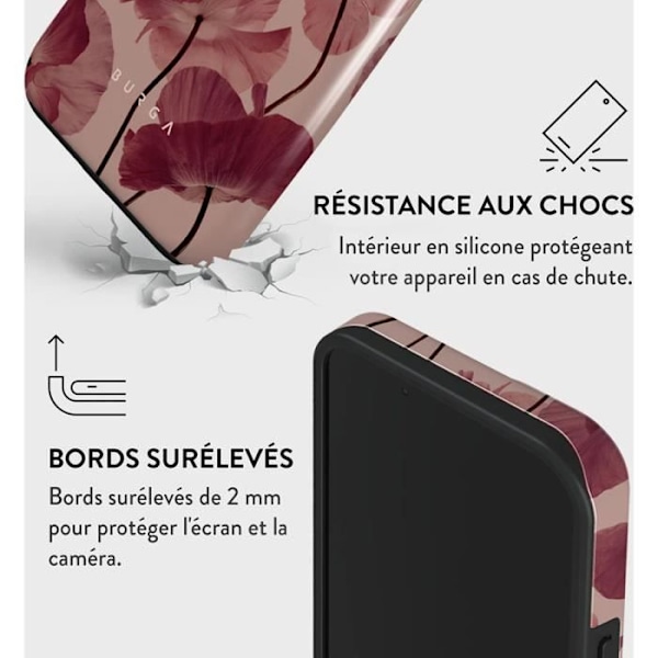 Coque til iPhone 15 Tough Antichoks Model Tender Kiss Burga Rød Beige