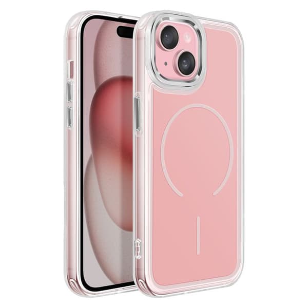 MagSafe-cover til iPhone 15 Plus / 14 Plus Forstærket Bi-materiale Beskyttelse Rosa Ros