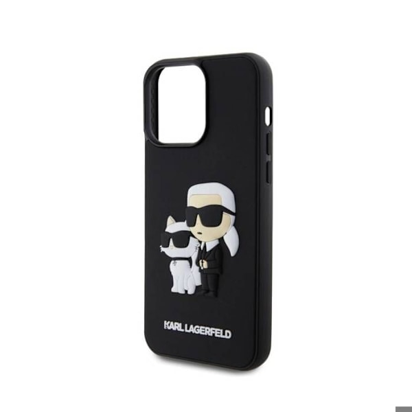 Coque til iPhone 14 Pro Max 3D Karl og Choupette Forstærket Karl Lagerfeld Sort Svart