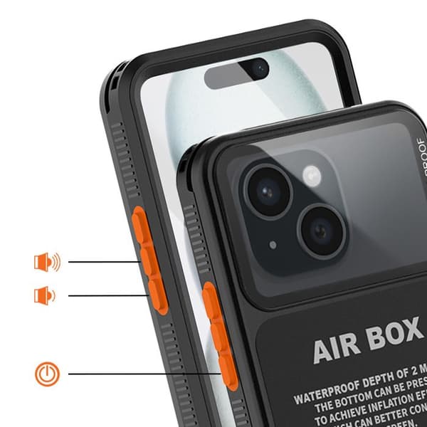 Cover til iPhone 6.1" 12 til 16 med fuld beskyttelse IP68 Shellbox Sort Svart