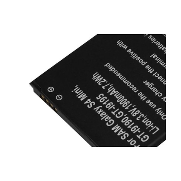 Batteri 1900mAh 3,8V kompatibel med Galaxy S4 Mini / GT-I9190, I9192, I9195 Sort Svart