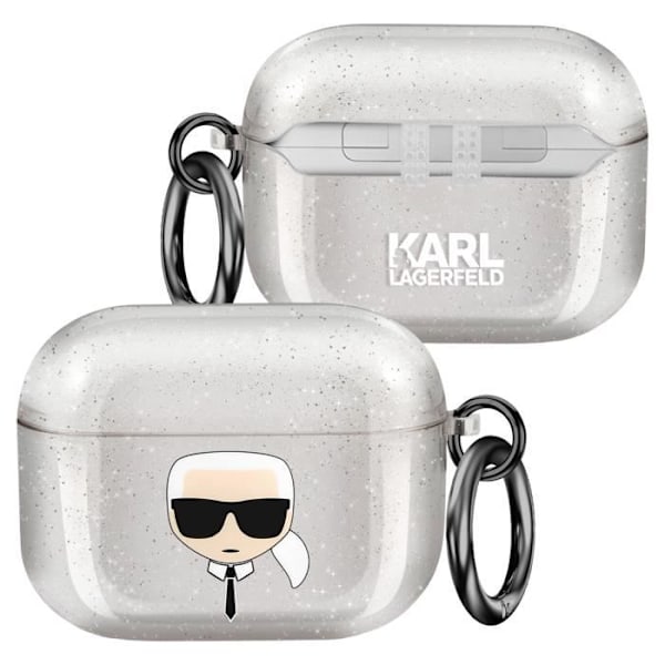 Kotelo AirPods Prolle - KARL LAGERFELD - Glitter - Iskunkestävä - Hopea Grå