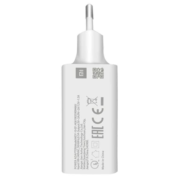 Strømadapter - Xiaomi - MDY-10-EF - 18W - Quick Charge 3.0 - Hvid Vit