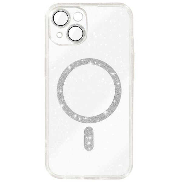 MagSafe Cover til iPhone 15 Transparent Glitter Silikone - AVIZAR - Halvstiv - Glat - Blandet Transparent