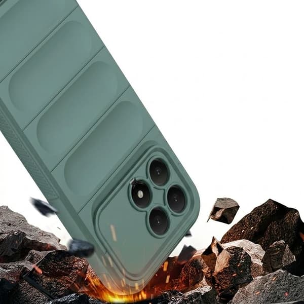 Cover til Poco F8 Pro 5G med 3D Relief og Antiskrid Greb Grøn Grön