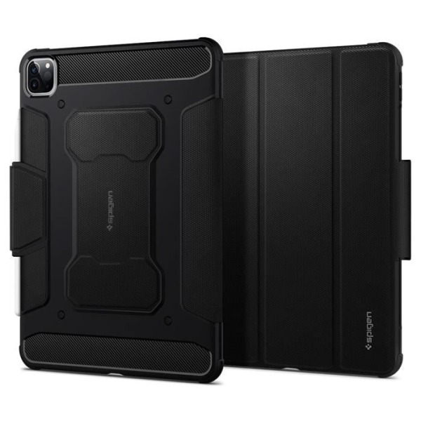 Étui iPad Pro 11 2020 - Spigen - Rugged Armor Pro - Sort - Hårdt Cover - Standfunktion Svart