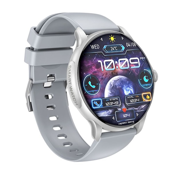 Smartwatch til Sundheds- og Sportsopfølgning med Vandtæt AMOLED-skærm IP68 XO Sølv Grå