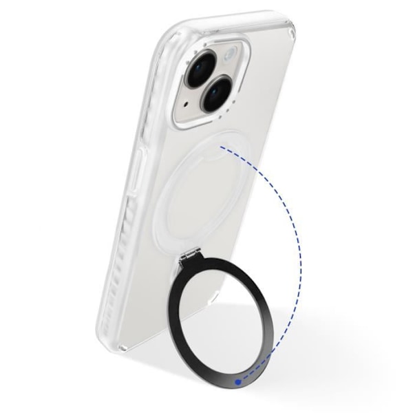 Coque MagSafe för iPhone 14 och 13 Stötsäker med Fällbart Stöd Vit Vit