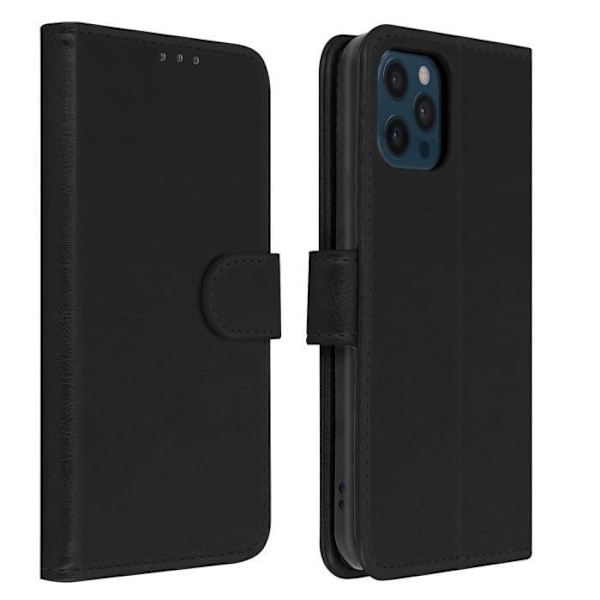 AVIZAR Beskyttelsesetui til Apple iPhone 12 Pro Max - Sort - Kortholder og standerfunktion Svart