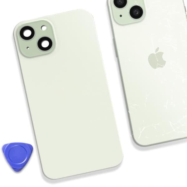 Komplett bakre glas för iPhone 15 Plus - AVIZAR - Grön - MagSafe - Byte av bakstycke Grön