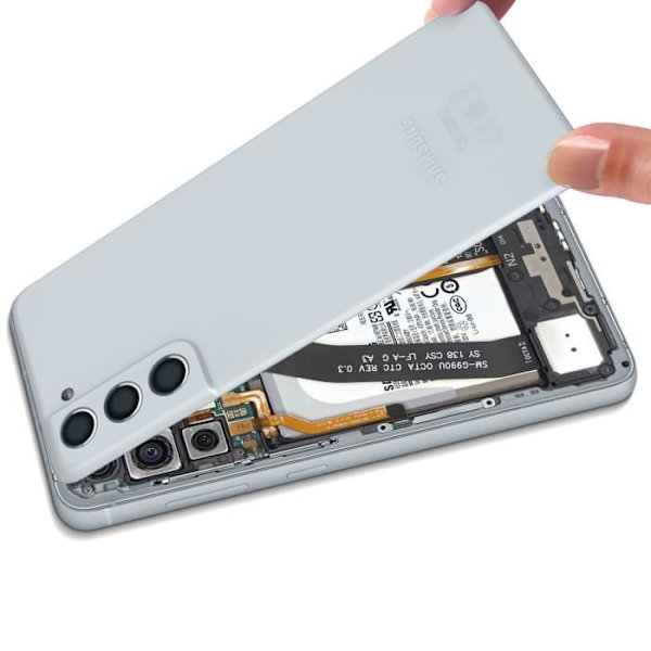 Samsung Galaxy S21 FE Batteriskal Original Samsung vit med lins