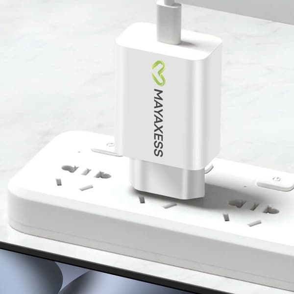 Snabbladdare USB-C 20W - MAYAXESS - Google Pixel 10 Pro Fold - Vit - Kompakt - Säker Vit