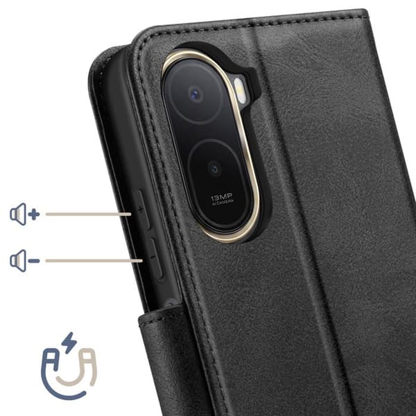 Retro Stil Tegnebog Etui til Redmi A7 Pro med Støtte Sort Svart