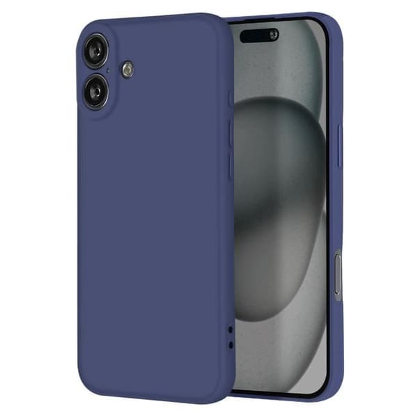 Skal till iPhone 16 Silikon Matt Finish Soft Touch Midnight Blue Blå