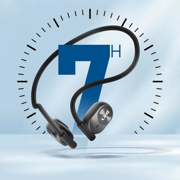 Trådlösa hörlurar - LINQ - Öppen design - 7 timmars batteritid - Nackband - Svettbeständig Svart