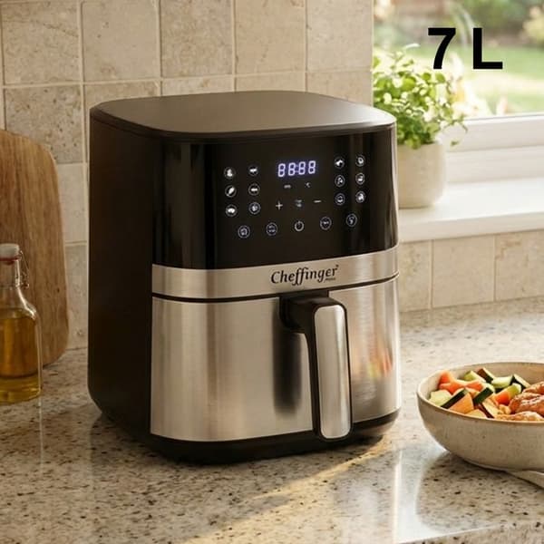 Luftfritös - CHEFFINGER - Cheffinger - 7 L - 1600 W - Touchscreen LED-display Svart
