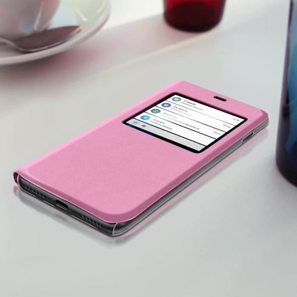 Apple iPhone SE 2020 / 8 / 7 Case Display Window Flip Folio Ultrathin Pink Rosa