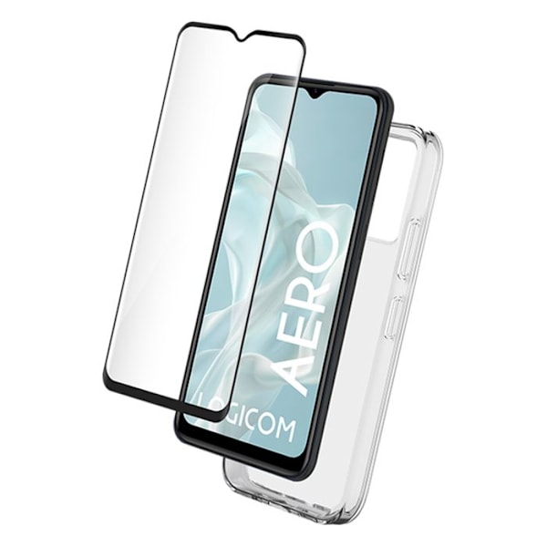 Packskydd 2-i-1 Mjuk Skal för Logicom Aero och 9H Skyddsglas BigBen Connected Transparent Vit
