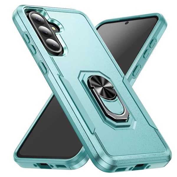 Stöttålig plånboksfodral för Samsung Galaxy A56 med ringstöd i turkos Blå
