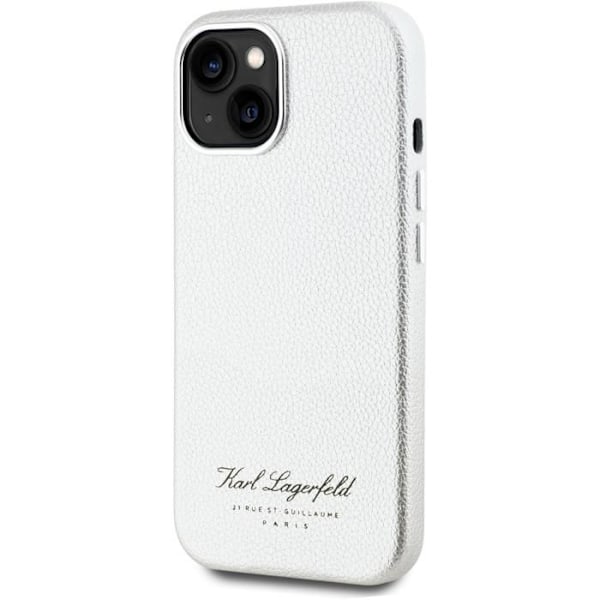 Karl Lagerfeld PU Grained Hotel RSG Baksidan för iPhone 15 Grå