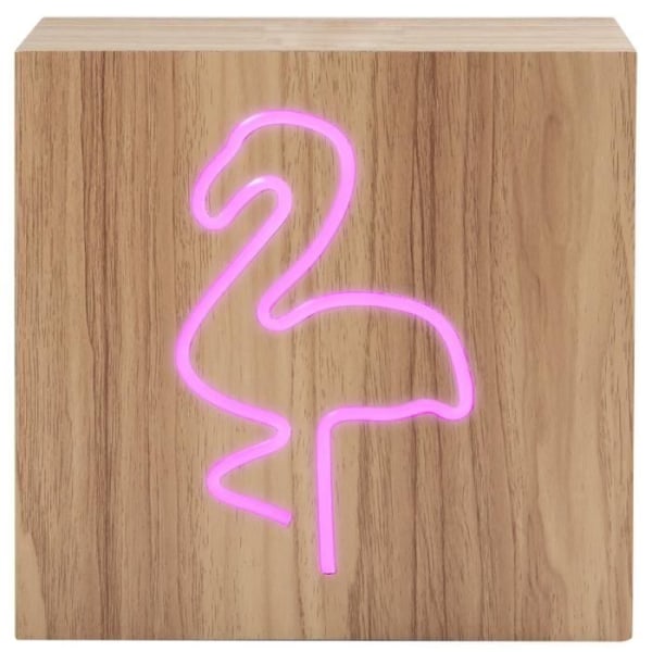 BIGBEN INTERACTIVE Neon Wood Bluetooth-högtalare Rosa Flamingo storlek L Trä