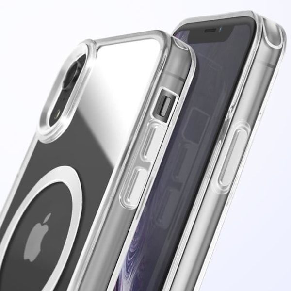 Coque MagSafe för iPhone XR Bakfäste i Glas Färg Silver Grå