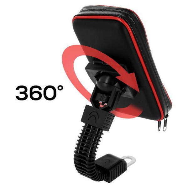 Tuki Moto/Scooter - LinQ - Vesitiivis kotelo - Älypuhelin 6.3" max - Kääntyvä 360° - Musta Svart