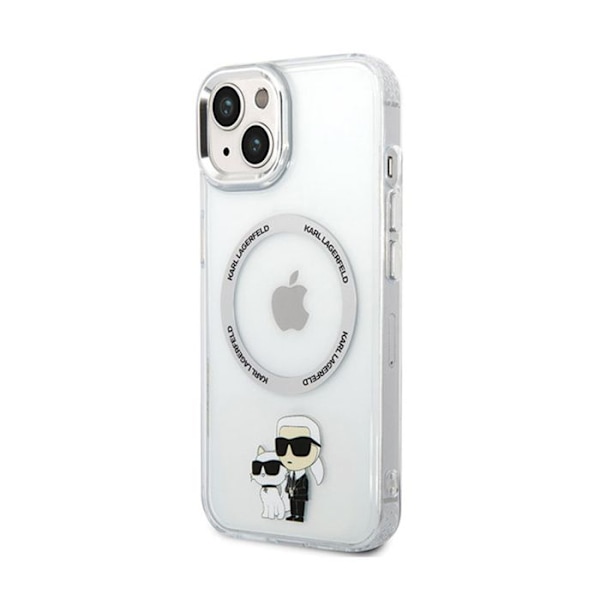 Telefonkobalt - Karl Lagerfeld - iPhone 13 - Transparent - MagSafe-kompatibel - Humoristiske grafikker Transparent
