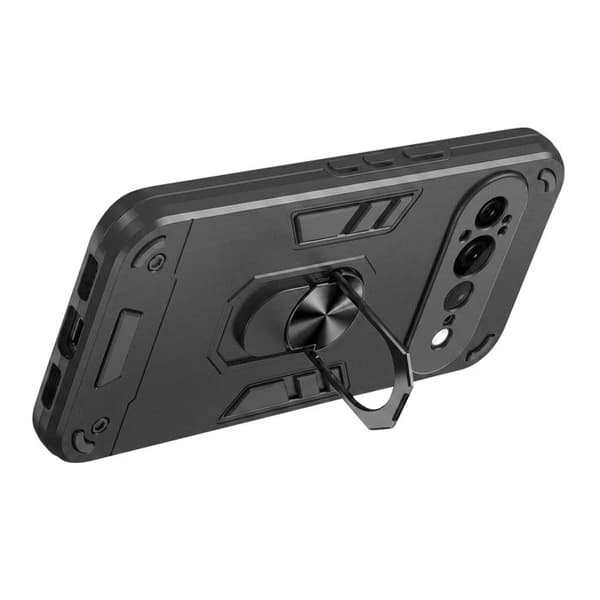 Stødabsorberende cover til Google Pixel 11 Pro XL med ring og kameradæksel i sort Svart