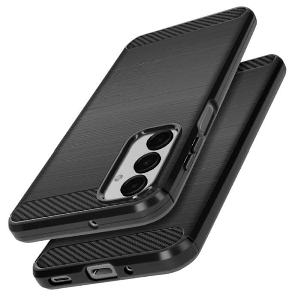Coque til Samsung Galaxy A16 Silikone Design Karbonbørstet Sort Svart