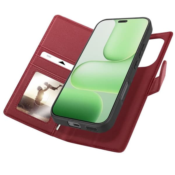 Plånboksfodral för Honor 600 Lite RFID-skydd med avtagbart skal Mayaxess Röd Röd