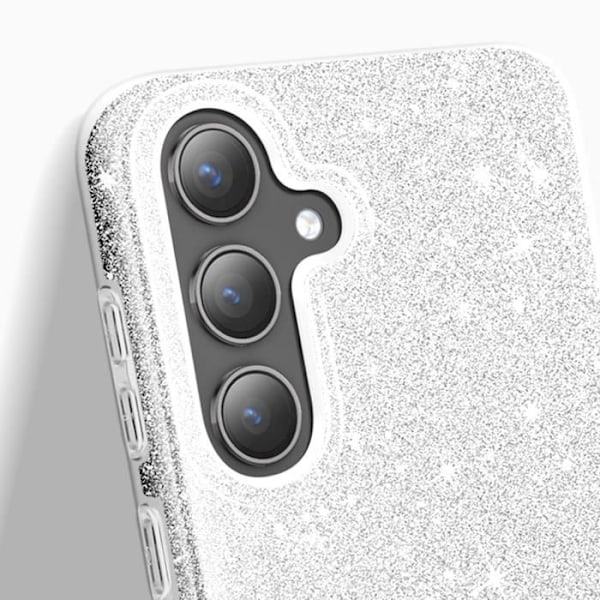 Coque Paillette för Samsung S24 Plus och S25 Plus Ultra tunn Silikon Silver Grå