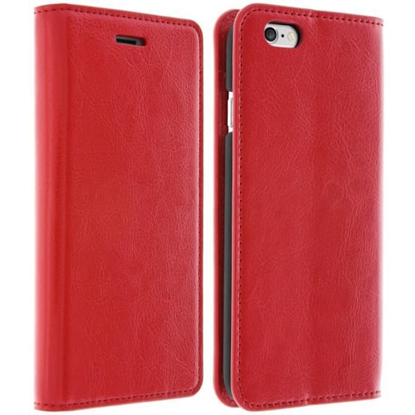 iPhone 6/6s-etui - Kunstlæder - Rød - Støttefunktion - Kortlommer - Hård skal Röd