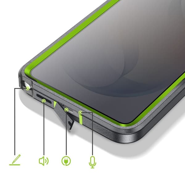Cover til Galaxy S26 Ultra Trimateriale Forstærket med Indbygget Stativ Grå Grå