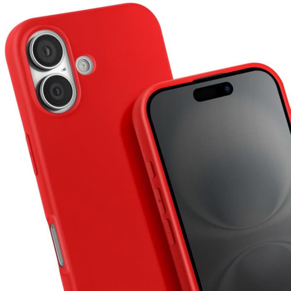 Coque Cordon Semi Rigide Soft touch för iPhone 16 Röd Röd