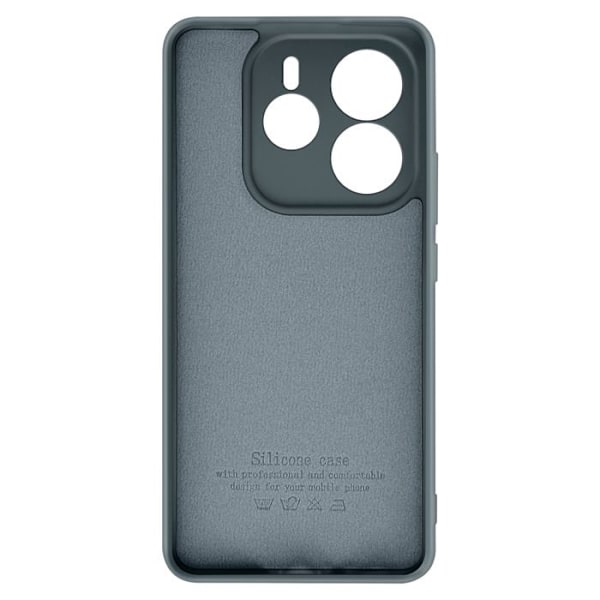Coque för Xiaomi Redmi Note 14 5G Semi-hård Soft-touch Anti-fingerprint Mörkgrå Grå